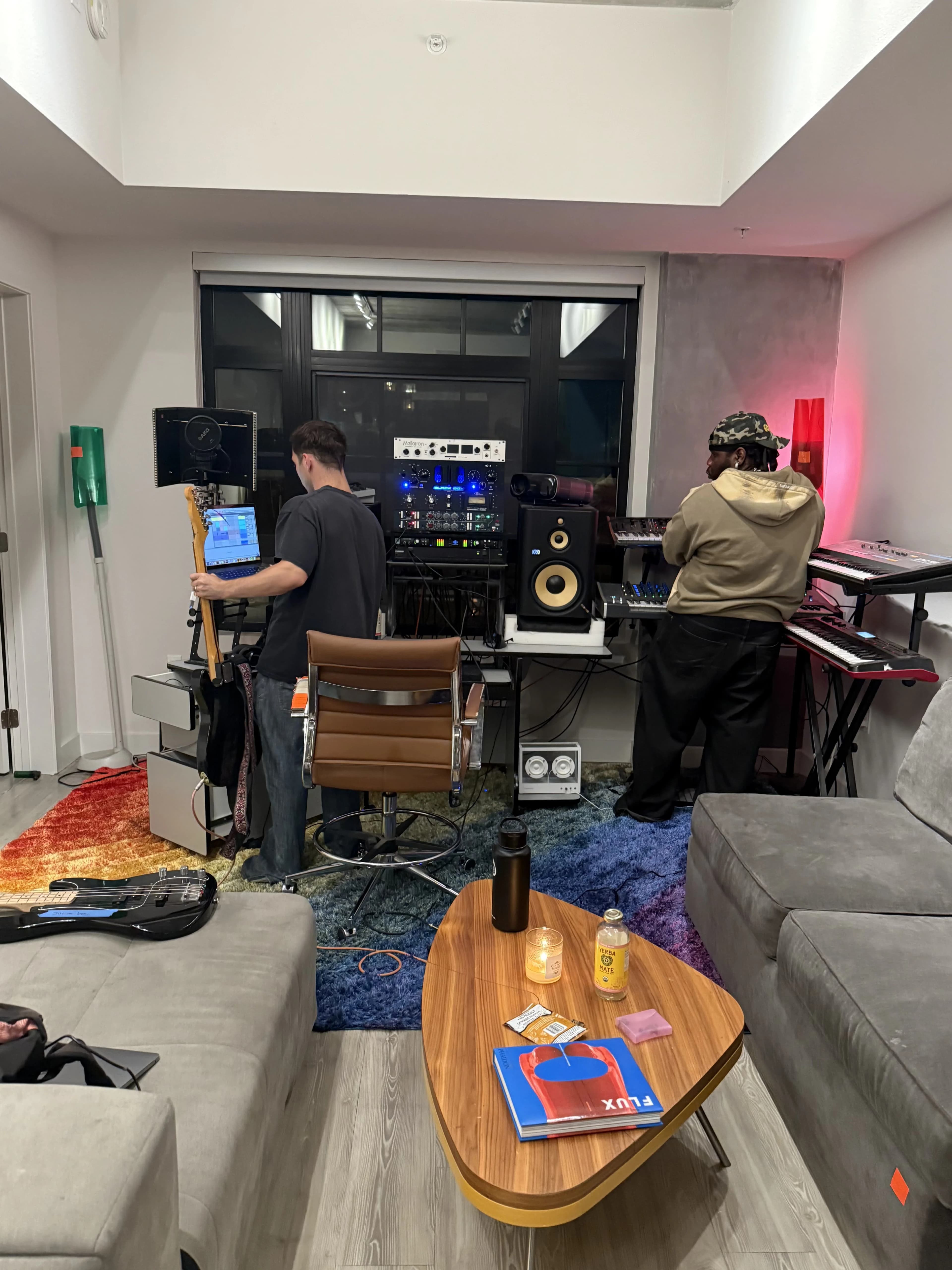 Jonah Leon recording with Jabari Manwarring